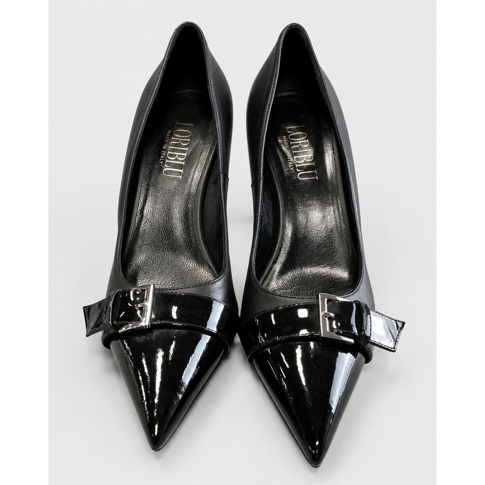 Loriblu Italian Black Leather Pointed Toe Stiletto Heels EU 39